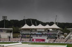 Rain delays start as England chase final wicket