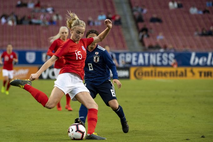 Soccer: She Believes Cup Women's Soccer-Japan at England Leah Williamson kick