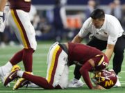 How Did Jayden Daniels Hurt His Elbow? The Freak Play That Sent the Commanders QB Off the Field